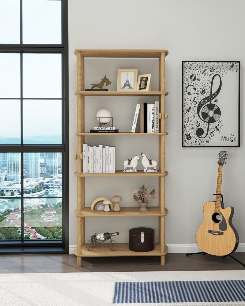 Pienk Kirjahylly 80x174 cm - Tammi - Säilytys - Hylly - Kirjahylly