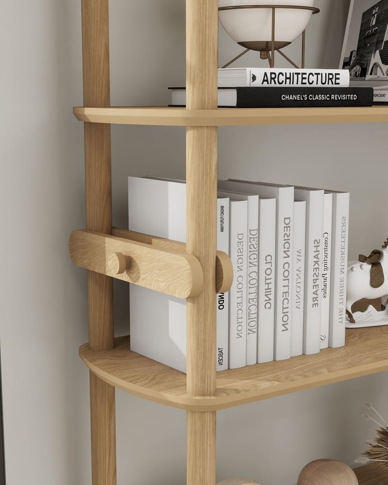 Pienk Kirjahylly 80x174 cm - Tammi - Säilytys - Hylly - Kirjahylly