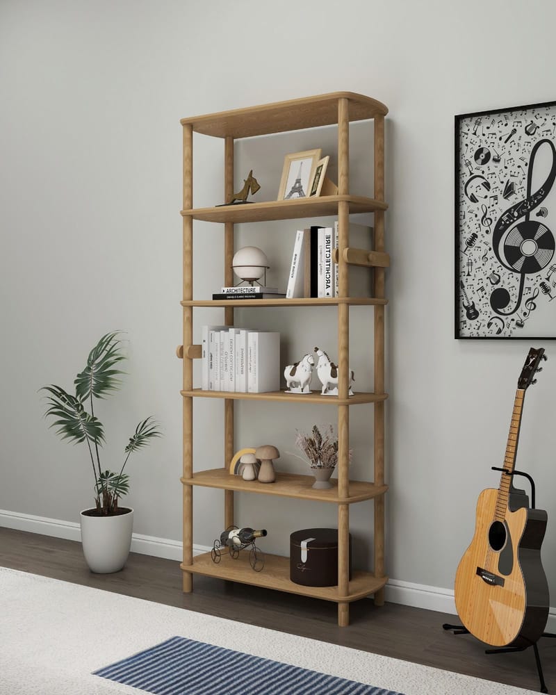 Pienk Kirjahylly 80x174 cm - Tammi - Säilytys - Hylly - Kirjahylly