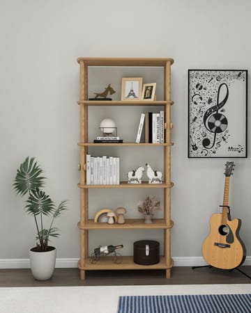 Pienk korkea kirjahylly 80 cm tammi - Ruskea - Säilytys - Hylly - Kirjahylly