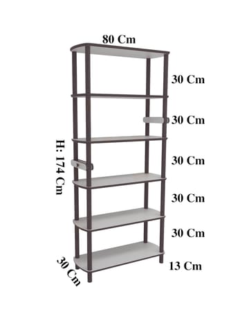 Pienk korkea kirjahylly 80 cm tammi - Ruskea - Säilytys - Hylly - Kirjahylly