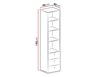 Planeta kirjahylly 45 cm puuta - Sininen|Valkoinen - Säilytys - Hylly - Kirjahylly