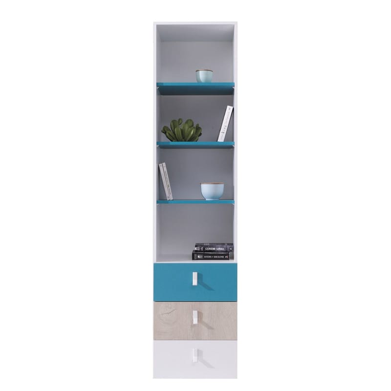 Planeta kirjahylly 45 cm puuta, Sininen|Valkoinen