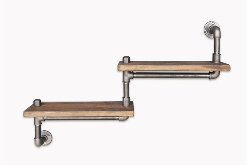 Porrashylly Arthur Putki/Puu - Musta/Puu - Säilytys - Hylly - Seinähylly
