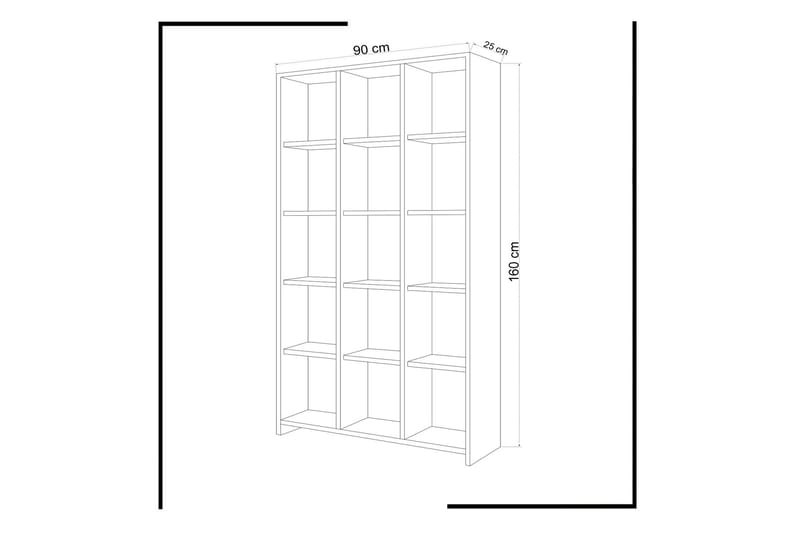 Puntoz korkea kirjahylly 90 cm maalattua puuta - Valkoinen - Säilytys - Hylly - Kirjahylly