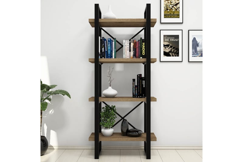 Puqa kirjahylly 66 cm pähkinä - Ruskea - Säilytys - Hylly - Kirjahylly
