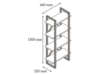 Puqa kirjahylly 66 cm pähkinä - Ruskea - Säilytys - Hylly - Kirjahylly