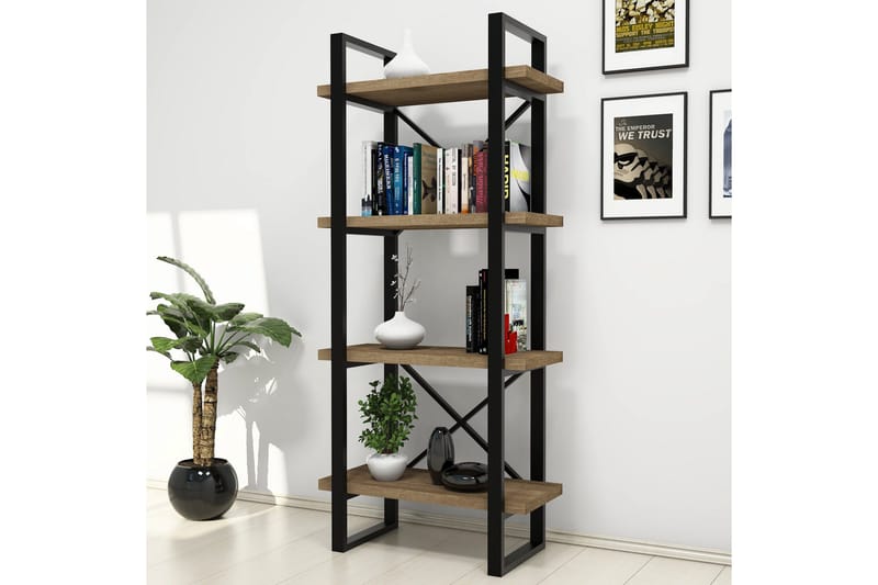 Puqa kirjahylly 66 cm pähkinä - Ruskea - Säilytys - Hylly - Kirjahylly