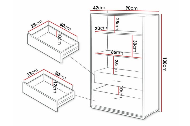 Rathmore Bokhylla 90x42 cm Black - Säilytys - Hylly - Kirjahylly