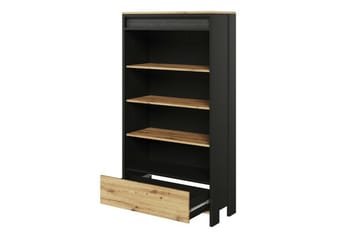 Rathmore kirjahylly 72 cm tammi - Musta - Säilytys - Hylly - Kirjahylly