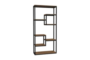 Rinorea kirjahylly 85 cm metallia puulevyllä - Musta - Säilytys - Hylly - Kirjahylly