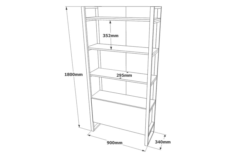 Rinorea kirjahylly 90 cm tammi - Vaaleanruskea - Säilytys - Hylly - Kirjahylly