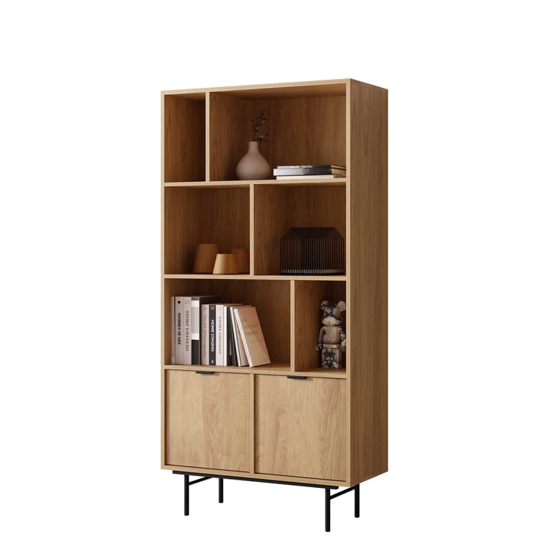 Rolden kirjahylly 90 cm, Musta|Ruskea