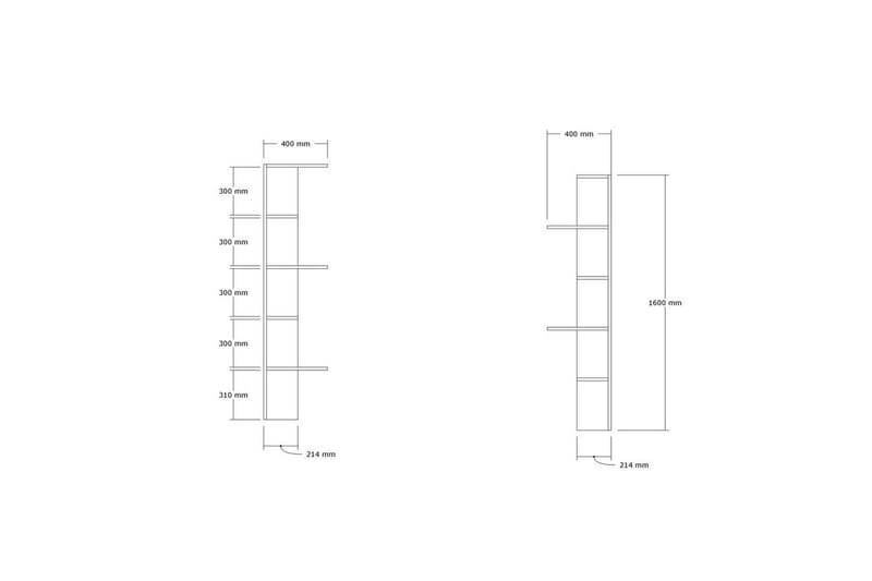 Ruigoord Kirjahylly 40 cm - Tammi - Säilytys - Hylly - Kirjahylly