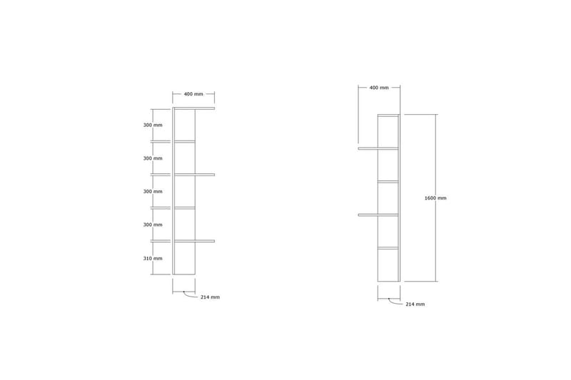 Ruigoord Kirjahylly 40 cm - Tammi - Säilytys - Hylly - Kirjahylly