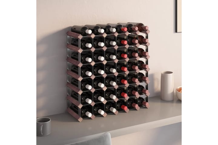 beBasic Viinipulloteline 42 pullolle ruskea täysi mänty - Ruskea - Viiniteline & viinihylly