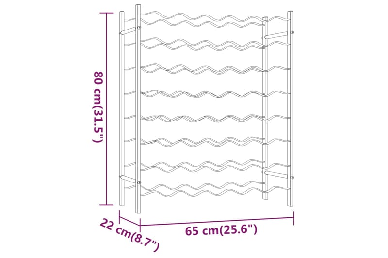 beBasic Viinipulloteline 48 pullolle kultainen metalli - Kulta - Säilytys - Hylly - Säilytyshylly - Viiniteline & viinihylly