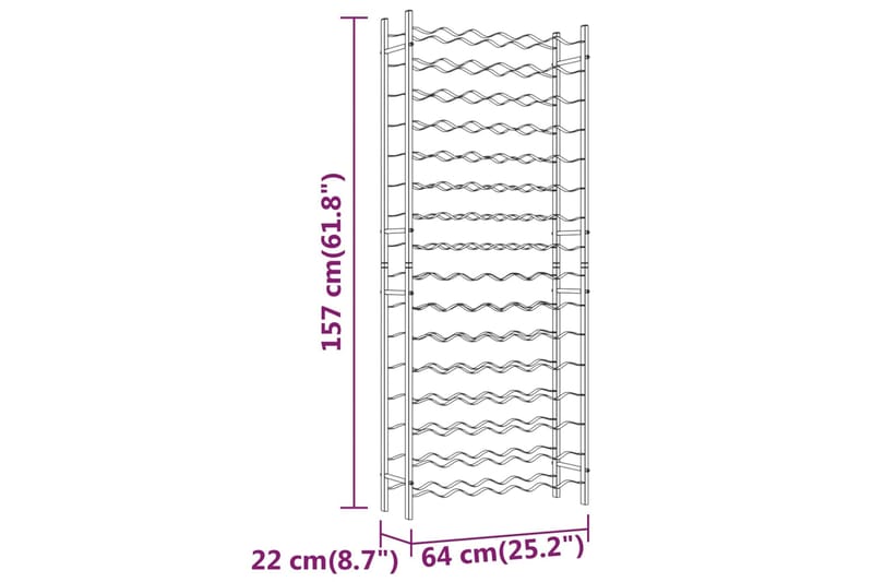 beBasic Viinipulloteline 96 pullolle valkoinen metalli - Valkoinen - Säilytys - Hylly - Säilytyshylly - Viiniteline & viinihylly