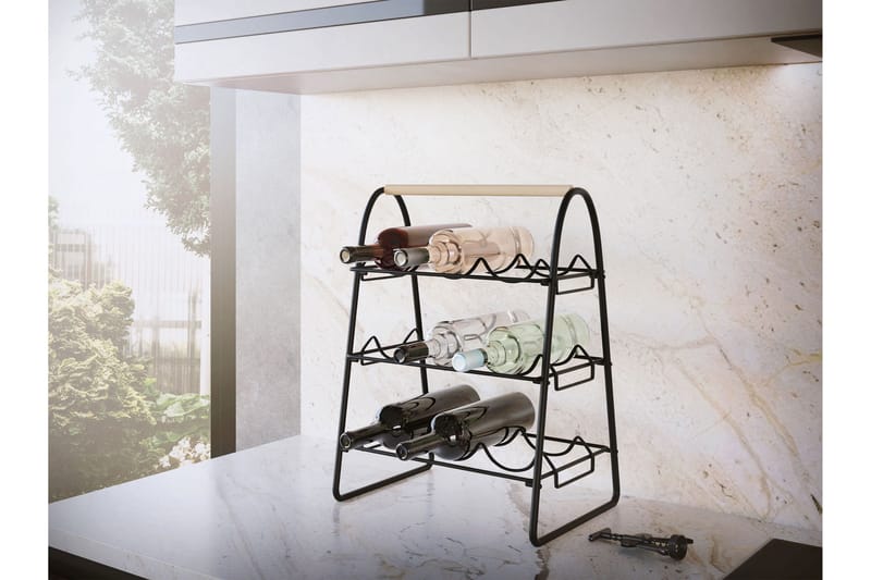 Haruaki Viiniteline 33x29 cm 46x - Musta - Säilytys - Hylly - Säilytyshylly - Viiniteline & viinihylly