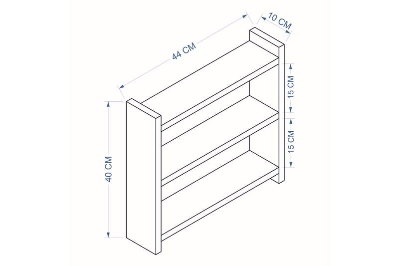 Kosmikoa Hyllystö 44x10 cm - Antrasiitti - Säilytys - Hylly - Säilytyshylly - Varastohylly