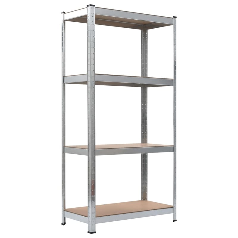 Varastohylly hopea 80x40x160 cm teräs ja MDF - Hopea - Säilytys - Hylly - Säilytyshylly - Varastohylly