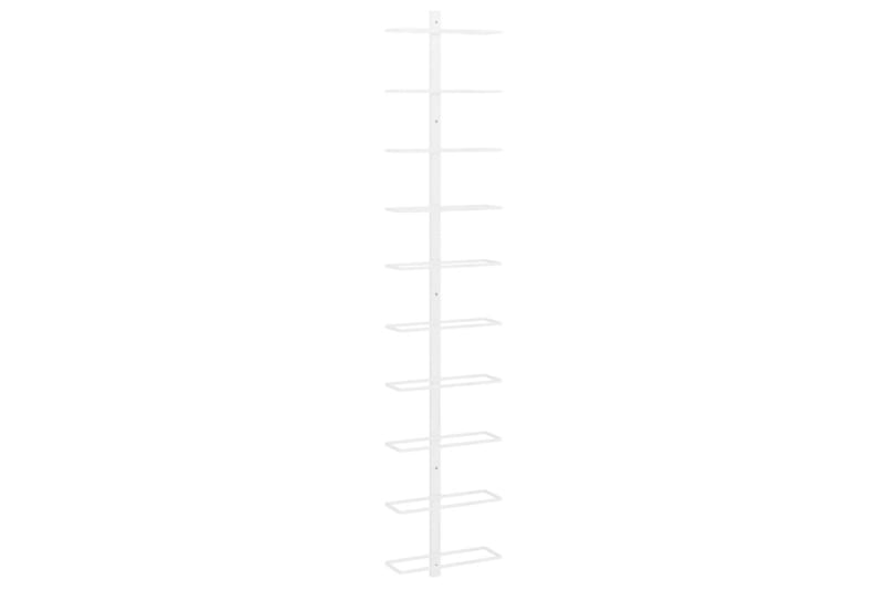Seinäkiinnitettävä viinipulloteline 10 pullolle valk. metall - Valkoinen - Säilytys - Hylly - Säilytyshylly - Viiniteline & viinihylly