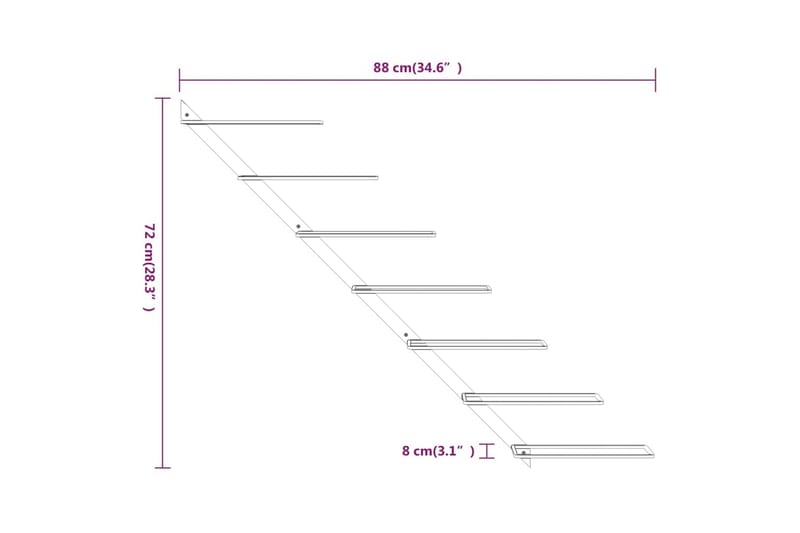 Seinäkiinnitettävä viinipulloteline 7 pullolle kulta metalli - Kulta - Viiniteline & viinihylly