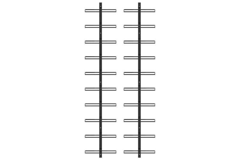 Seinäkiinnitteinen viinipulloteline 20 pullolle 2kpl metalli - Säilytys - Hylly - Säilytyshylly - Viiniteline & viinihylly