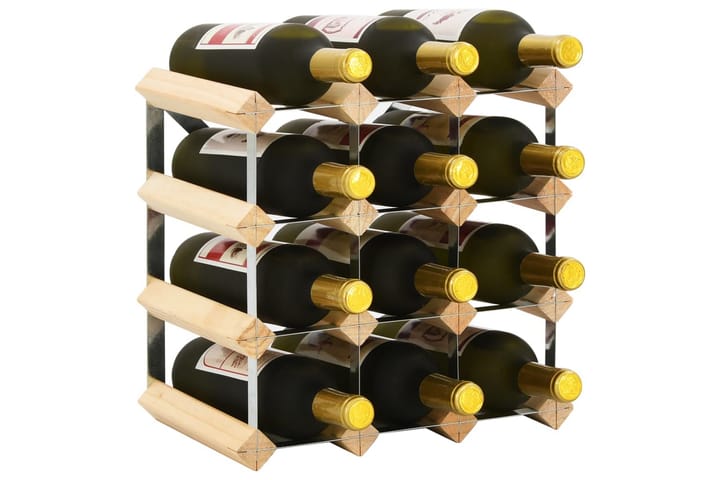 Viinipulloteline 12 pullolle kierrätetty puu - Beige - Viiniteline & viinihylly
