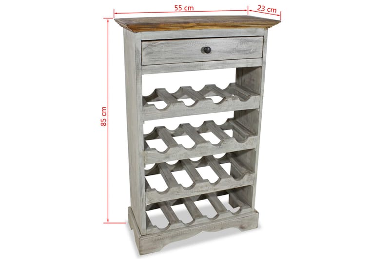 Viinipulloteline Kiinteä kierrätetty puu 55x23x85 cm - Ruskea - Säilytys - Hylly - Säilytyshylly - Viiniteline & viinihylly