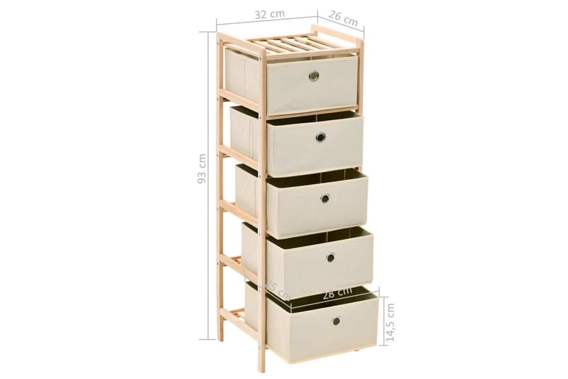 Säilytysteline 5 kangaskorilla setripuu beige - Beige - Säilytys - Hylly - Tikashylly
