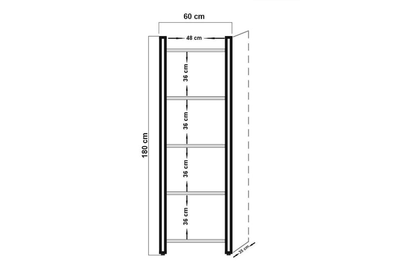 Sapphira kirjahylly 60 cm pähkinä - Vaaleanruskea - Säilytys - Hylly - Kirjahylly