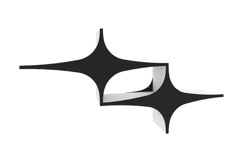 Seinähylly 20x135 cm, Musta