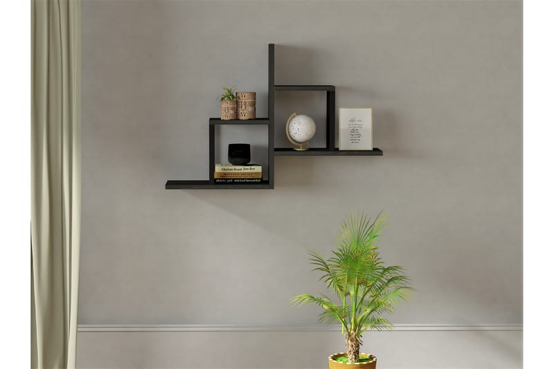 Seinähylly Adederic 20x60 cm 4-pak - Antrasiitti - Säilytys - Hylly - Seinähylly