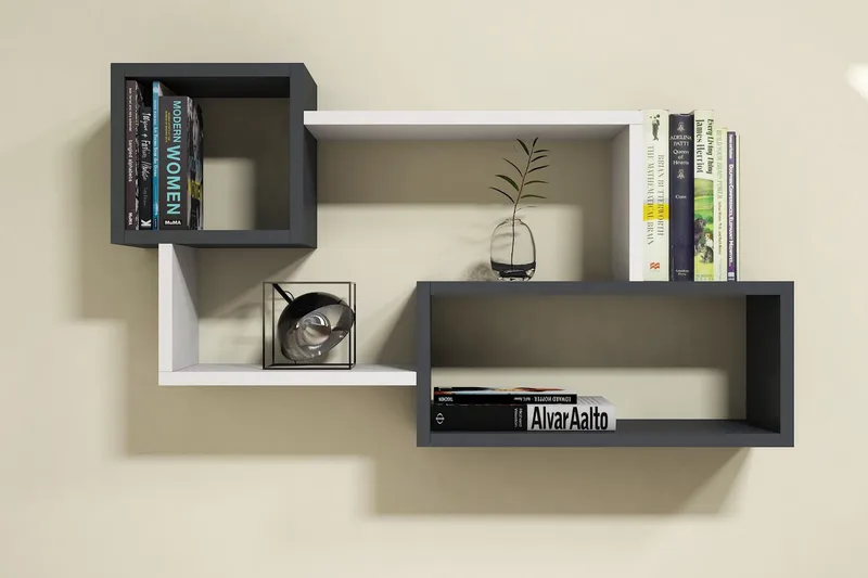 Seinähylly Afronda-seinähylly Vit,Grå - Säilytys - Hylly - Seinähylly