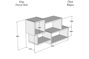 Seinähylly Afronda-seinähylly Vit,Grå - Säilytys - Hylly - Seinähylly