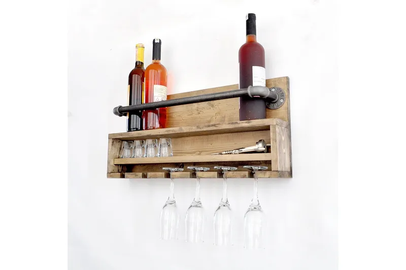 Seinähylly Allegrucci 60 cm - Pähkinä/Musta - Säilytys - Hylly - Seinähylly