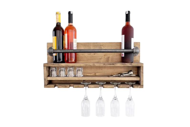 Seinähylly Allegrucci 60 cm, Pähkinä/Musta