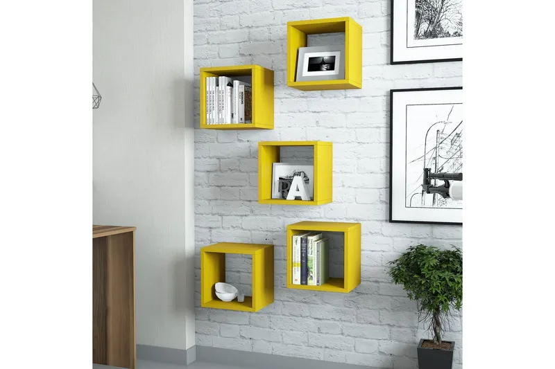Seinähylly Amtorp 30 cm - Keltainen - Säilytys - Hylly - Seinähylly