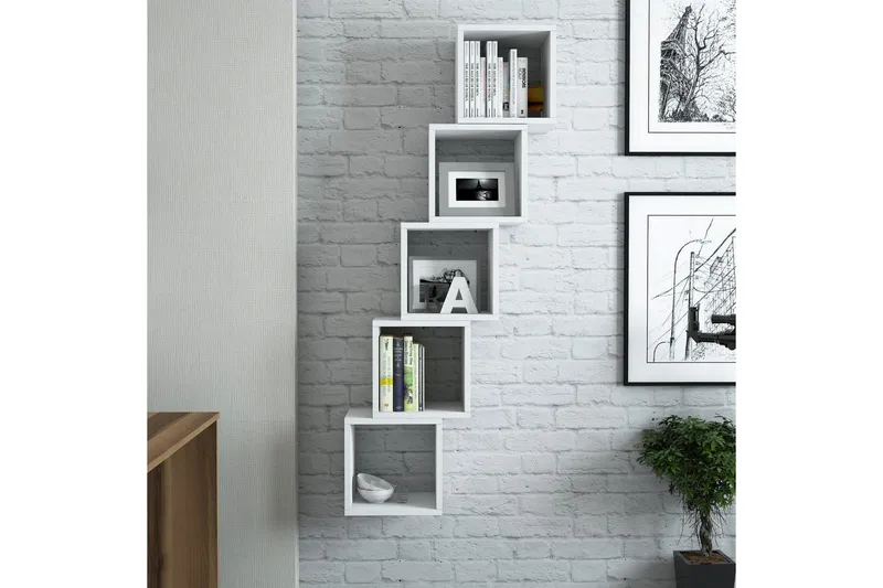 Seinähylly Amtorp 30 cm, Valkoinen