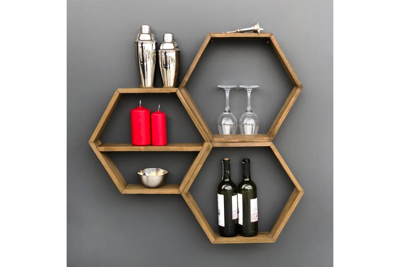 Seinähylly Arthur 3 Kuusikulmio - Säilytys - Hylly - Seinähylly