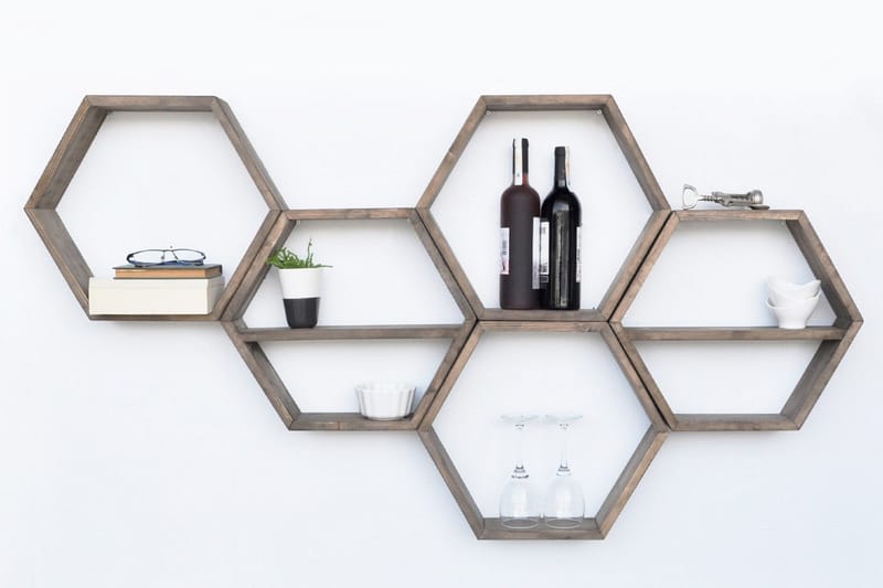 Seinähylly Arthur 5 Kuusikulmio - Säilytys - Hylly - Seinähylly