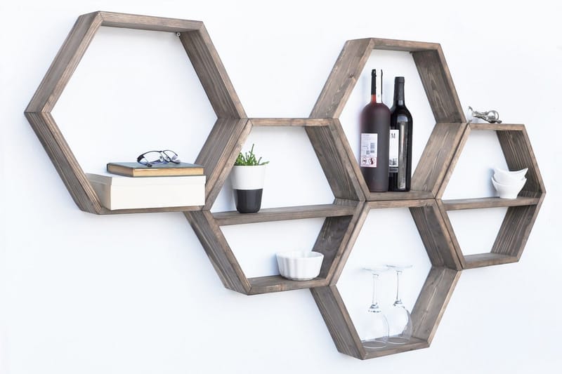 Seinähylly Arthur 5 Kuusikulmio - Säilytys - Hylly - Seinähylly