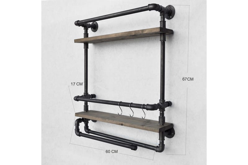Seinähylly Arthur Putki/Puu - Kotitalous - Baari & viini - Viinitarvikkeet - Lasiteline