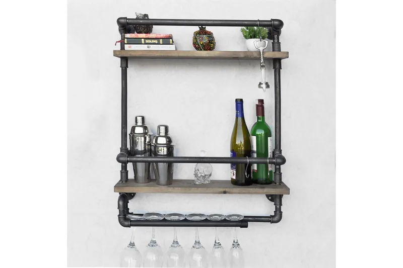 Seinähylly Arthur Putki/Puu - Kotitalous - Baari & viini - Viinitarvikkeet - Lasiteline