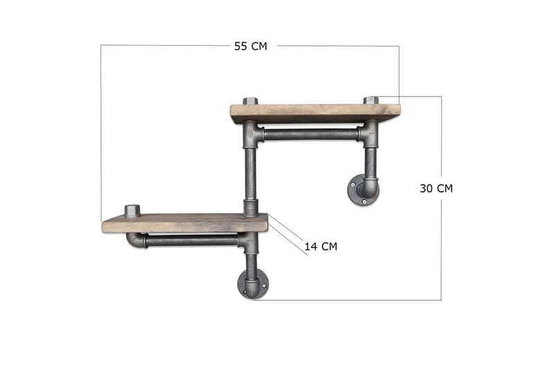Seinähylly Arthur Putki/Puu - Säilytys - Hylly - Seinähylly