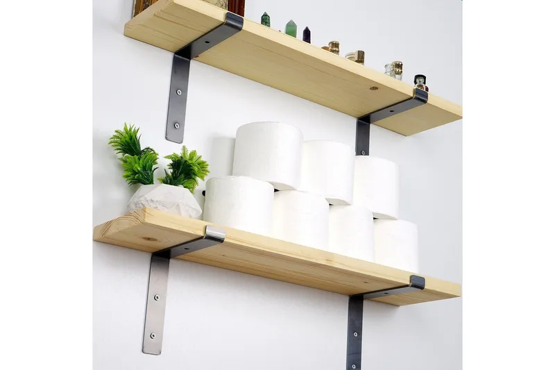 Seinähylly Babineau 60 cm - Musta/Pähkinä - Säilytys - Hylly - Seinähylly