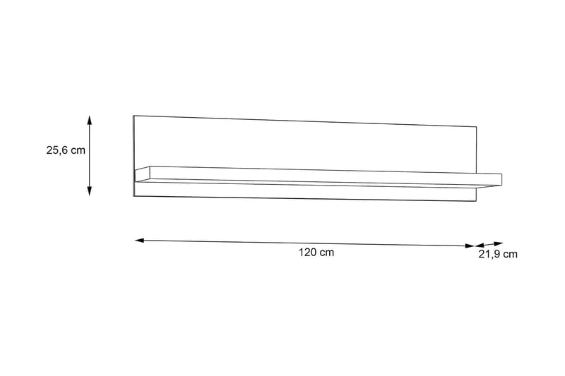 Seinähylly Bankso 22x120 cm - Ruskea - Säilytys - Hylly - Seinähylly