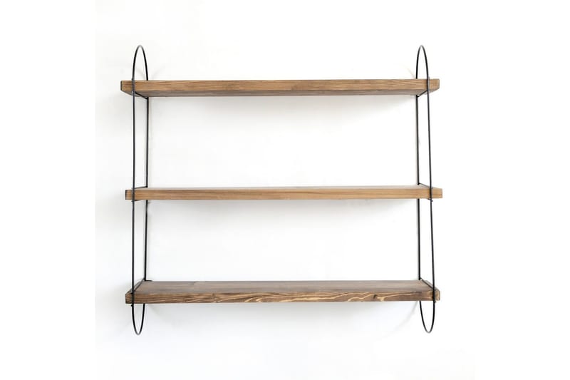 Seinähylly Bearley 60 cm - Pähkinä/Musta - Säilytys - Hylly - Seinähylly