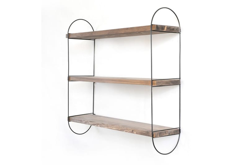 Seinähylly Bearley 60 cm - Pähkinä/Musta - Säilytys - Hylly - Seinähylly